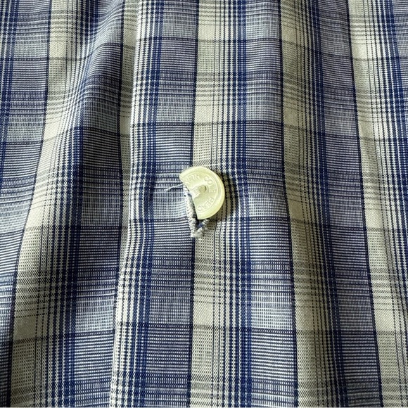 Kenneth Cole Reaction Men’s L/S Slim Fit Blue Plaid Button Down Size 15.5, 32/33 - Picture 8 of 9